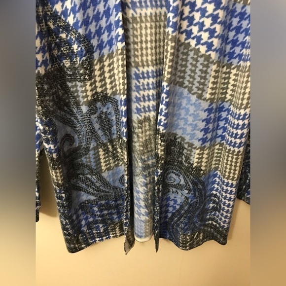 Talbots Womens Pure Merino Wool Houndstooth Paisley Print Open Cardigan Size M - Picture 6 of 15